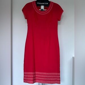 Boden Classic Short-Sleeve Red Shift Linen Dress